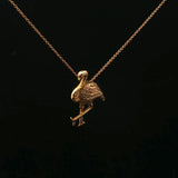 Roberto Coin 18k Yellow Gold and Diamonds Flamingo Pendant Necklace Italy 17"