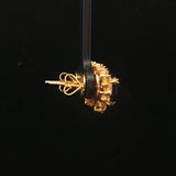 14k Yellow Gold Blue Sapphire and 1.4cttw Diamond Heart Stud Earrings