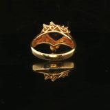 14k Yellow Gold Blue Sapphire and 0.80cttw Diamond Heart Ring Size 7
