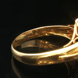 14k Yellow Gold Blue Sapphire and 0.80cttw Diamond Heart Ring Size 7