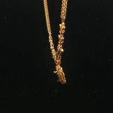 14k Yellow Gold Blue Sapphire & 1.8cttw Diamond Heart Pendant Necklace Italy 18"