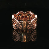 Effy 14k Rose Gold Ruby and Diamond Fancy Ribbon Band Ring Size 7