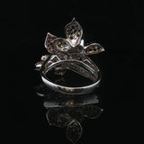 18k White and Yellow Gold Blue Sapphire Ruby and Diamond Ring Size 6