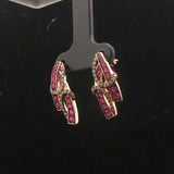 Le Vian 14k Rose Gold Pink Sapphire and Chocolate Diamond Ribbon Stud Earrings