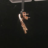 Le Vian 14k Rose Gold Pink Sapphire and Chocolate Diamond Ribbon Stud Earrings