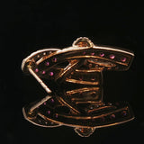 Le Vian 14k Rose Gold Pink Sapphire and Chocolate Diamond Ribbon Stud Earrings