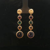 Marco Bicego Paradise 18k Yellow Gold and Multi Gemstone Drop Dangle Earrings