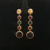Marco Bicego Paradise 18k Yellow Gold and Multi Gemstone Drop Dangle Earrings