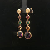 Marco Bicego Paradise 18k Yellow Gold and Multi Gemstone Drop Dangle Earrings