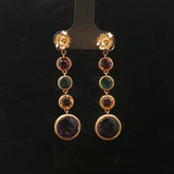 Marco Bicego Paradise 18k Yellow Gold and Multi Gemstone Drop Dangle Earrings