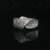 18k White Gold and 1.36cttw Diamond Crossover Ring Size 8.25