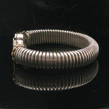 Alwand Vahan 14k Yellow Gold Silver and Diamond Heavy Cuff Bracelet 7"