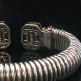 Alwand Vahan 14k Yellow Gold Silver and Diamond Heavy Cuff Bracelet 7"