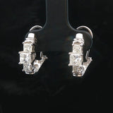 14k White Gold and 1cttw Princess Cut Diamond Huggie Earrings