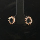 14k Yellow Gold Blue Sapphire and Diamond Halo Stud Earrings