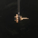 14k Yellow Gold Blue Sapphire and Diamond Halo Stud Earrings