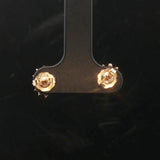 14k Yellow Gold Blue Sapphire and Diamond Halo Stud Earrings