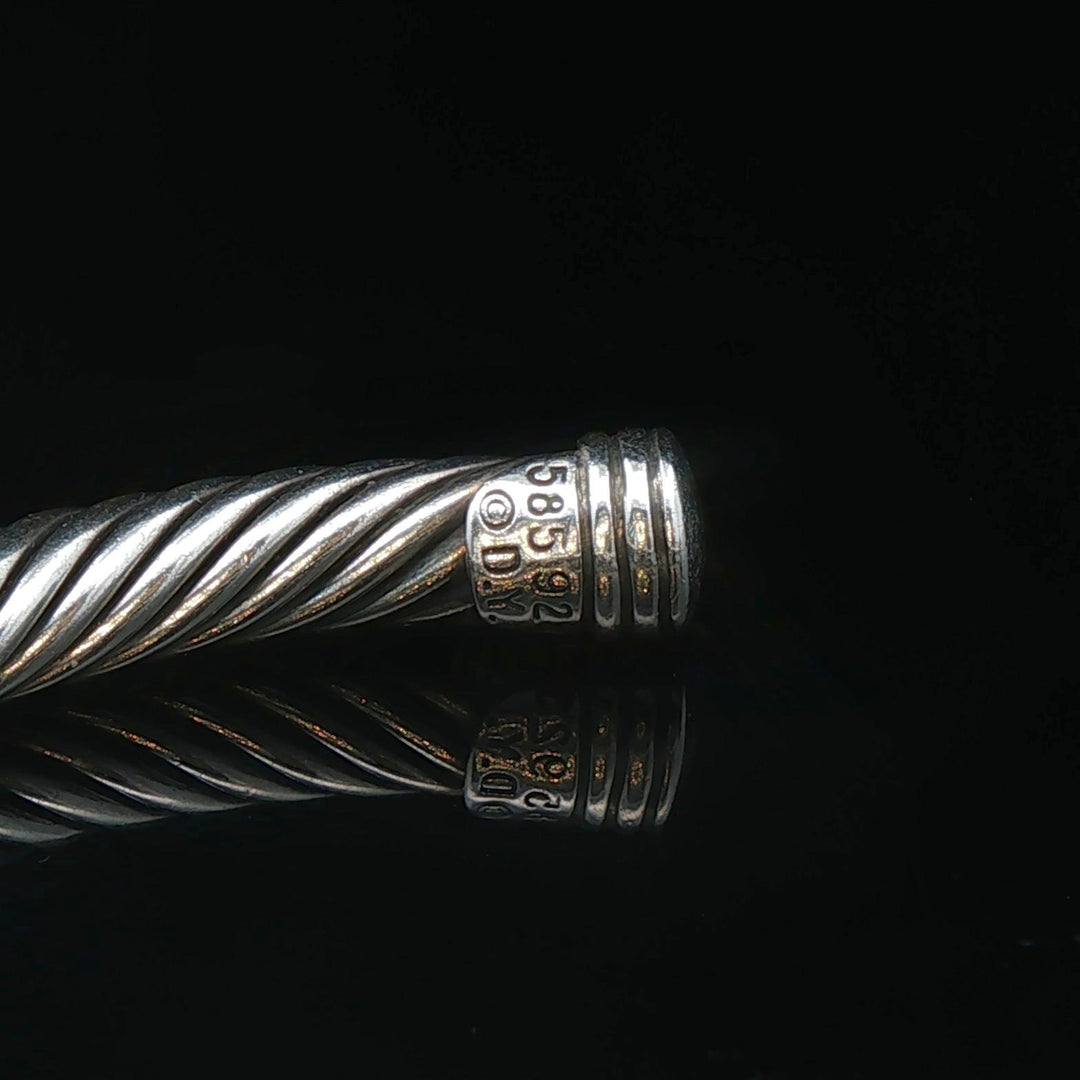 David Yurman 18k Gold Sterling Silver and Citrine Flex Cuff Bracelet 6.25"