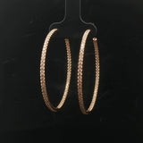Roberto Coin 18k Yellow Gold and 1.4cttw Inside Out Hoop Earrings Italy 1.75"