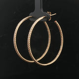 Roberto Coin 18k Yellow Gold and 1.4cttw Inside Out Hoop Earrings Italy 1.75"