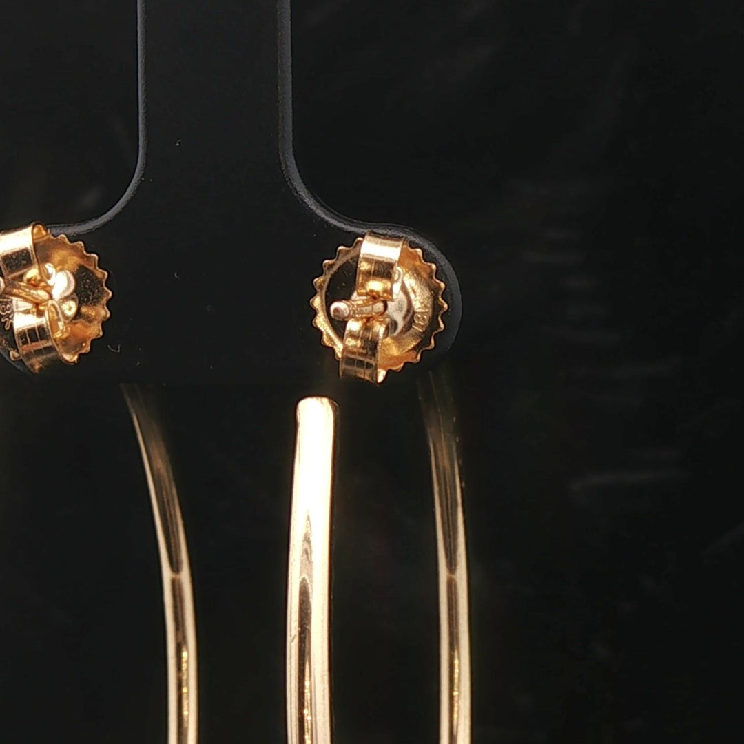 Roberto Coin 18k Yellow Gold and 1.4cttw Inside Out Hoop Earrings Italy 1.75"