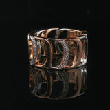 Damiani 18k Rose and White Gold 0.35cttw Diamond Articulated Band Ring Size 6