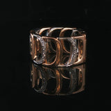 Damiani 18k Rose and White Gold 0.35cttw Diamond Articulated Band Ring Size 6