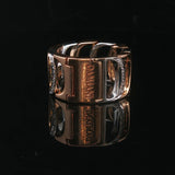 Damiani 18k Rose and White Gold 0.35cttw Diamond Articulated Band Ring Size 6