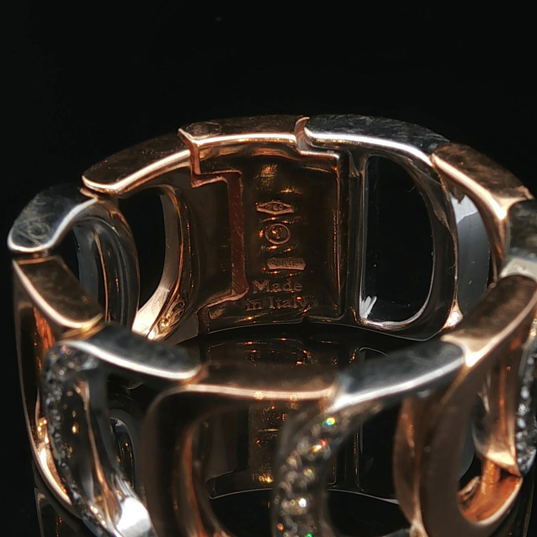 Damiani 18k Rose and White Gold 0.35cttw Diamond Articulated Band Ring Size 6