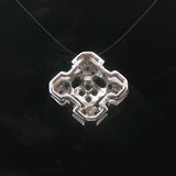 18k White Gold 0.56cttw Diamond and Yellow Orange Sapphire Slide Pendant