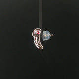 18k White Gold 1.90cttw Ruby and Diamond Vintage Huggie Earrings