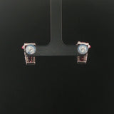 18k White Gold 1.90cttw Ruby and Diamond Vintage Huggie Earrings