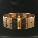 Tiffany & Co. 18k Yellow Gold and Diamond Solid Keyhole Bangle Bracelet 7.75"