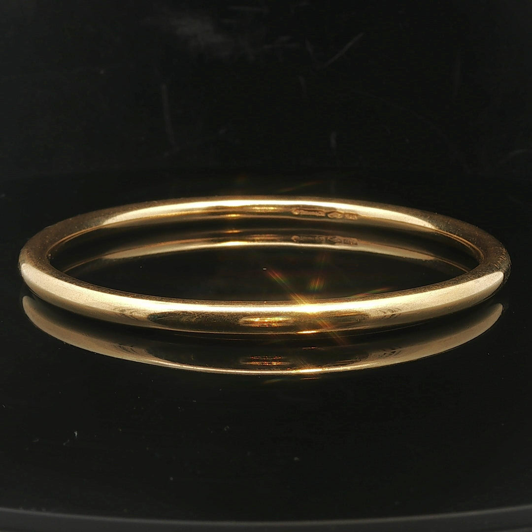 Tiffany & Co. 18k Yellow Gold 17.3g Polished Round Bangle Bracelet Italy 8"