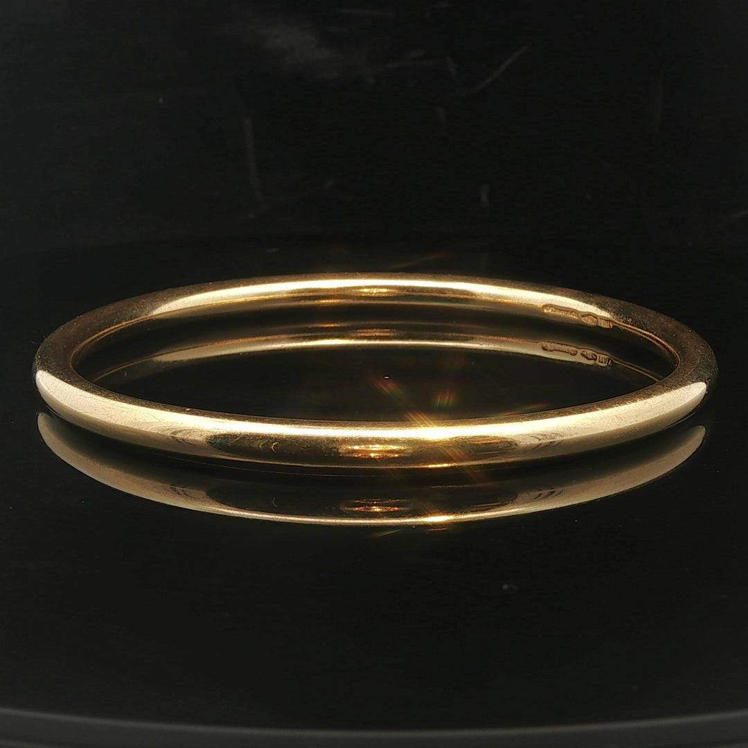 Tiffany & Co. 18k Yellow Gold 17.3g Polished Round Bangle Bracelet Italy 8"