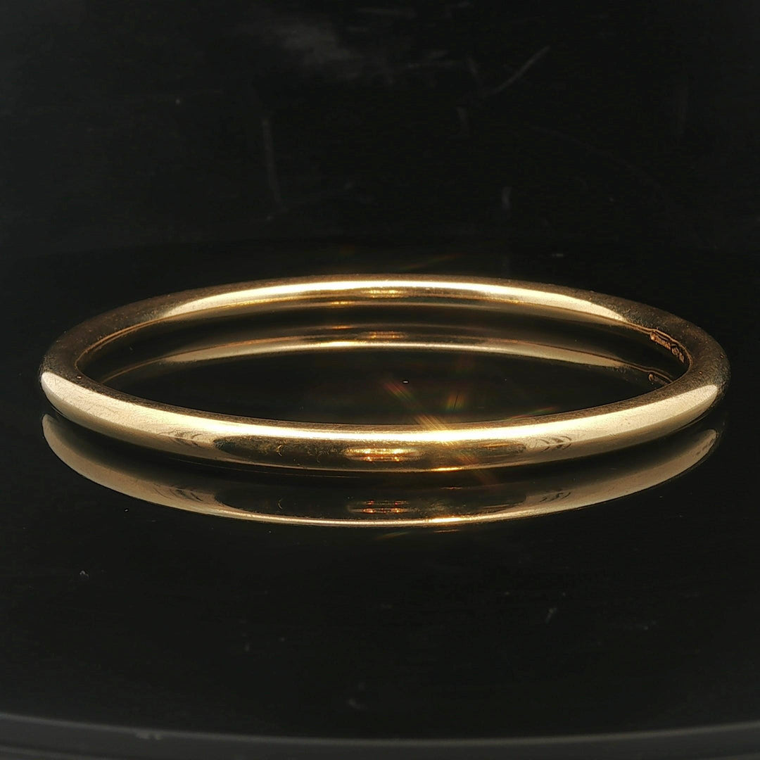 Tiffany & Co. 18k Yellow Gold 17.3g Polished Round Bangle Bracelet Italy 8"