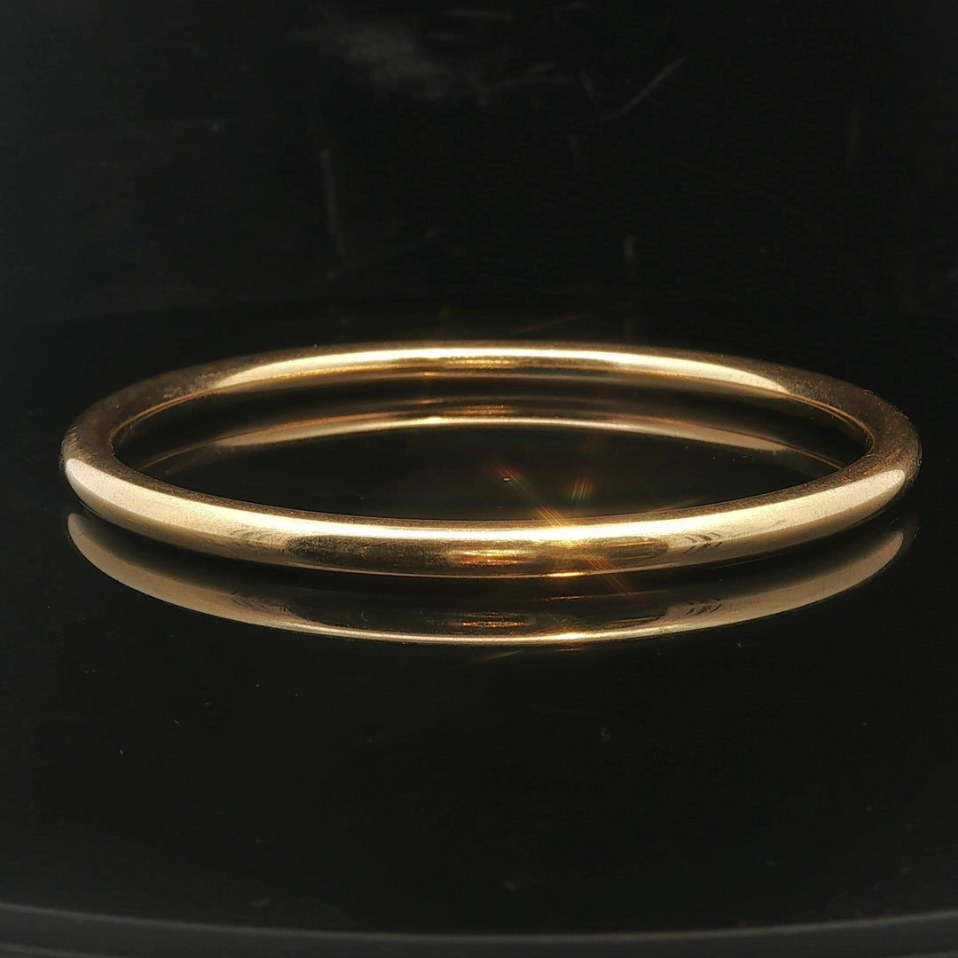 Tiffany & Co. 18k Yellow Gold 17.3g Polished Round Bangle Bracelet Italy 8"