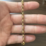 18k Yellow Gold 8.1g Vintage 5.5mm Rolo Link Bracelet Italy 8"