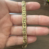 18k Yellow Gold 15.6g Ladies 8mm Byzantine Link Bracelet Turkey 7.5"