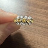 18k White Gold and 1cttw White and Yellow Diamond Ladies Ring Size 7.75