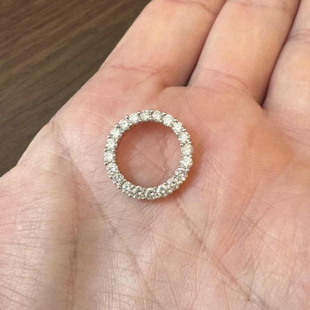 14k Yellow Gold and 1.5cttw Diamond Circle Slide Pendant
