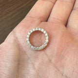 14k Yellow Gold and 1.5cttw Diamond Circle Slide Pendant