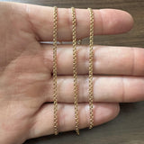 19k Portuguese Yellow Gold 7.3g Solid Thin 2mm Double Curb Link Necklace 24.5"