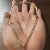 14k Yellow Gold 22.3g Solid Vintage 4.5mm Herringbone V Link Necklace Italy 16"