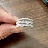 14k White Gold and 1.35cttw Diamond Five Band Ring Size 11