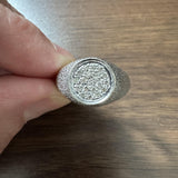 14k White Gold and Diamond Men's Vintage Ring Size 10
