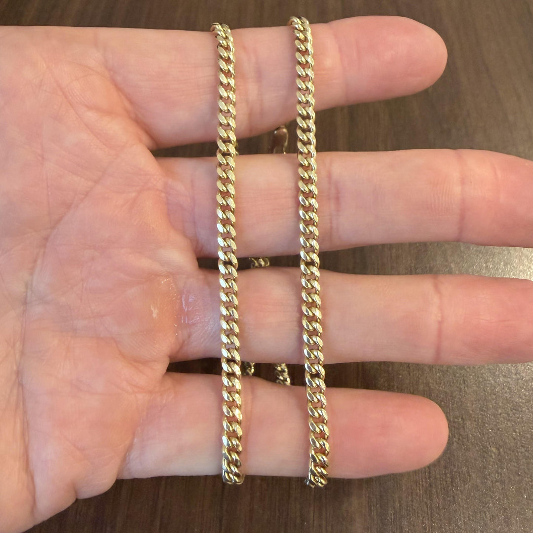14k Yellow Gold 23.2g Solid Heavy 4mm Curb Cuban Link Chain Necklace 18.5"