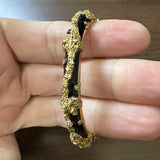 Jack Gutschneider 14k Yellow Gold & Enamel Vintage Heavy Bangle Bracelet 6.5"