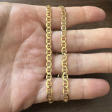 14k Yellow Gold 13.2g Solid Flat 4.5mm Mariner Link Chain Necklace Italy 18"