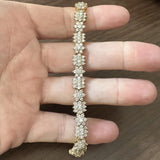 14k Yellow Gold and 5.5cttw Diamond Vintage 25.5g Snowflake Link Bracelet 7"